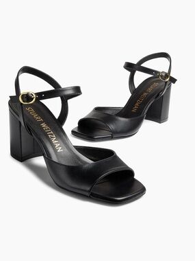 Stuart Weitzman Black Strappy Sandals Nudistia sandals 8B